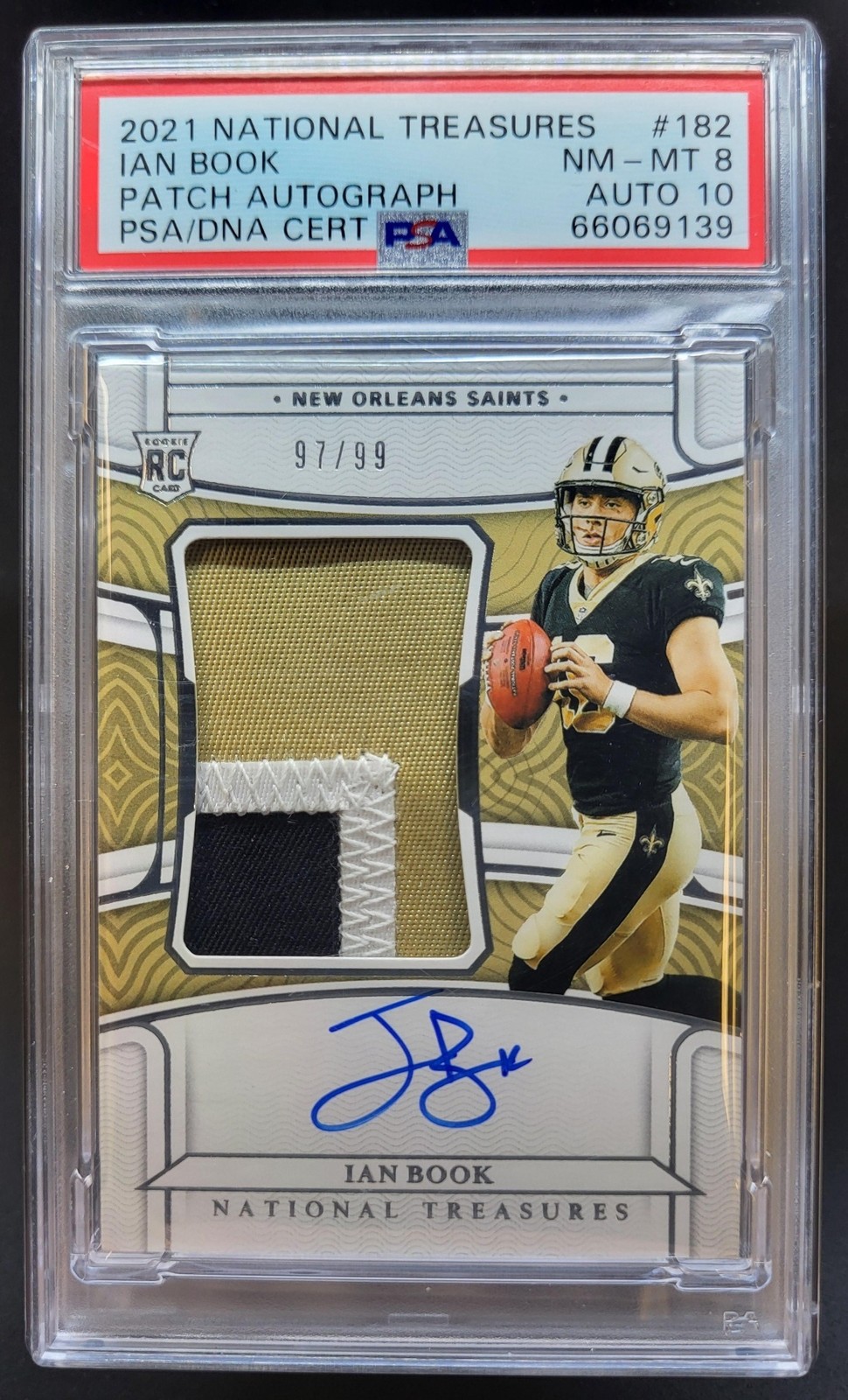 Ian Book Panini National Treasures #182 Patch Autograph