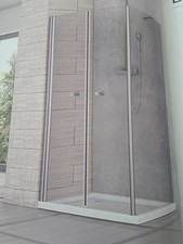 Box doccia Perla 90x70 apertura saloon e lato fisso cristallo trasparente altezz