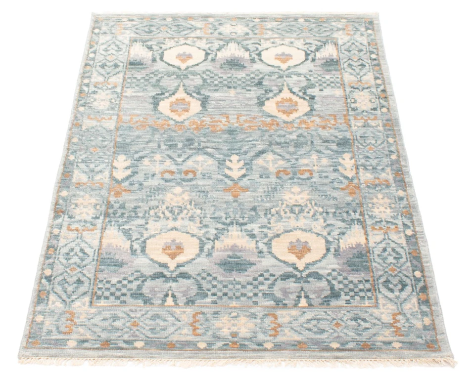 Traditional Hand-knotted Wool Oriental Carpet 4'1" x 6'2" Area Rug - Image 3 of 4