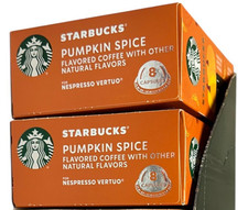 Starbucks Pumpkin Spice x2 bx Nespresso Vertuo Blonde Roast 16 Caps BB 12/2026