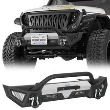 Front Bumper W Stout Tube Grille For 2018-2026 Jeep Wrangler Jl Gladiator Jt