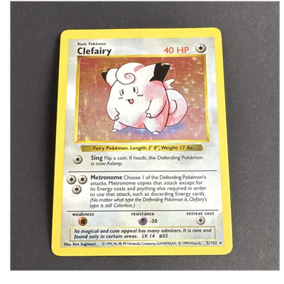 Clefairy Base Set Holo Rare *Shadowless* 5/102 POKEMON Excellent Condition