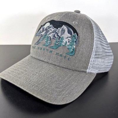 The North Face Embroidered Gray Bear Silhouette Mudder Trucker Snapback Hat