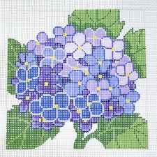 Handpainted needlepoint canvas Lee Needle Arts Hydrangea Blossom