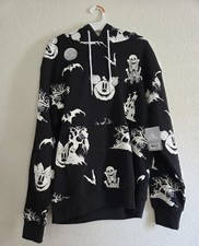 NWT Disney Parks 2024 MICKEY  MINNIE Halloween Glow-in-the-Dark Hoodie MENS S