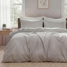Duvet Cover Set Queen Size Silky Soft Cooling, Rayon Blend from Bamboo, Breathab