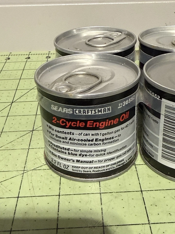 NOS Sears CRAFTSMAN 2 Cycle Engine Oil 3.2oz Bottles Sealed 36552 Package of 6 - Image 3 of 4