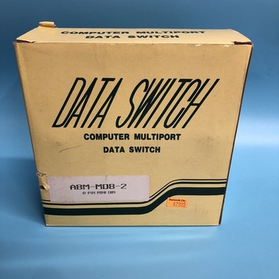Data Transmitter Switch Computer Multiport 8 Pin Mini Din Vintage ABM-MD8-2