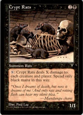 1996 MTG Visions Crypt Rats Light Play