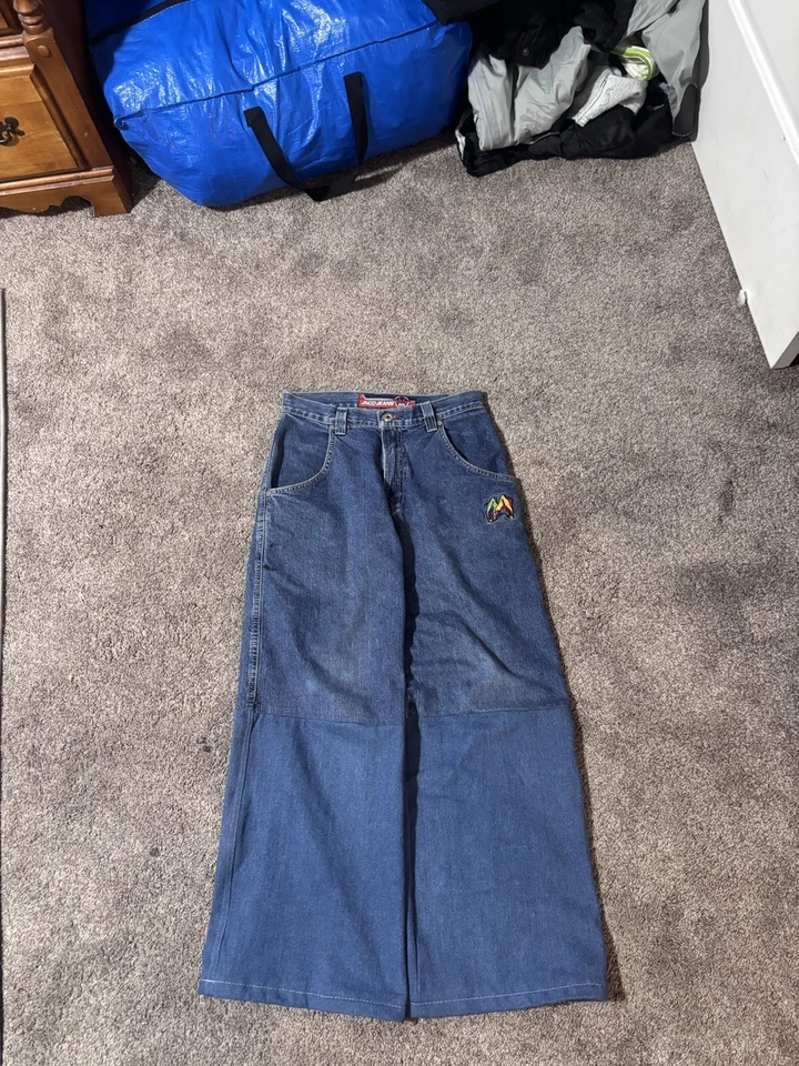 ❗️ RARO ❗️ JNCO Jeans Bufón 30x30 Reparado en la rodilla Foto 3 de 4