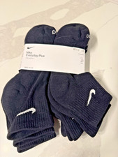 Nike Everyday Plus Cotton Cushioned 6 pack Black Ankle Socks, Lg, NWT