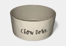 New RAE DUNN CHOW DOWN Dog Bowl Food Water Pet Animal Dish Farmhouse