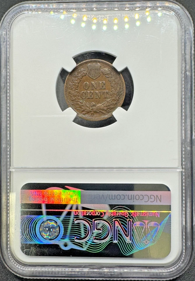 1870 INDIAN HEAD CENT NGC XF40 BN 09ECC25 - Image 3 of 4