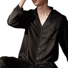 SILKPEACE 2nd Item FREE SHIP Mens Satin Silk Pajamas Set Lounge Pants POCKET PJ