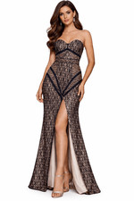Abito formale Bariano Australia pizzo sovrapposto taglia 2