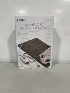 Pure Enrichment Heating Pad Pure Relief XL Plush Heating Pad Size 12"x24"-NEW