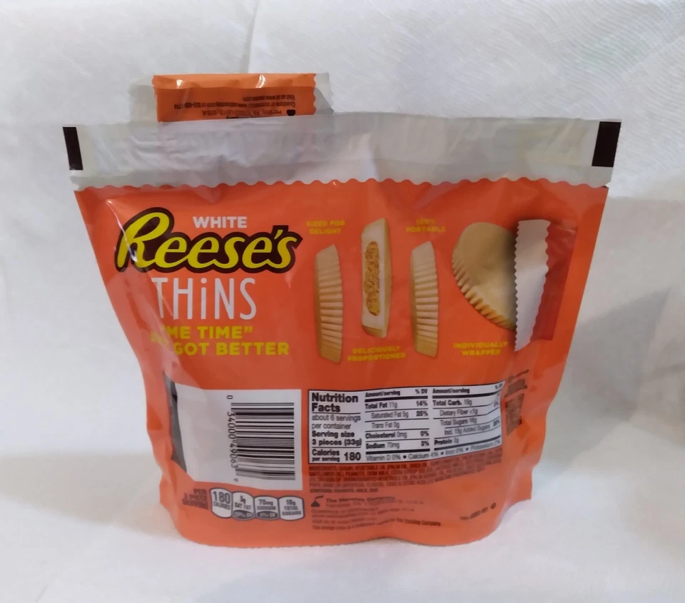ULTRA RARO Reese's White Peanut Butter Cups Thins ERRO DE FABRICAÇÃO! Free S&H - Imagem 2 de 4