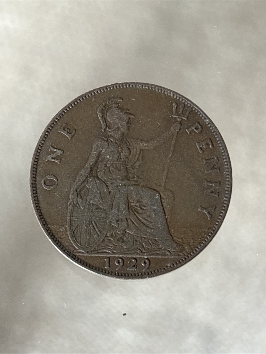 1929 Great Britain 🇬🇧One Penny King George V UK England United