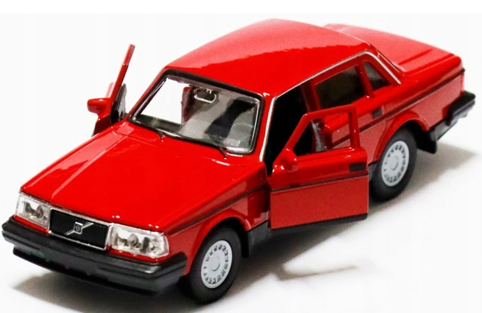 Welly Volvo 240 GL rosso scala 1:34 1:39 auto pressofusa da 4,5 pollici in... - Immagine 2 di 4