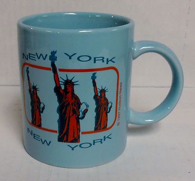 New York Statue of Liberty, Blue Ceramic Coffee Mug by Hudson News, BRAND NEW