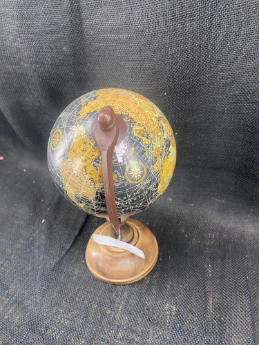 5" diameter Antique Style, Dark Brown Wood Base Desktop Globe - NEW - Picture 3 of 6