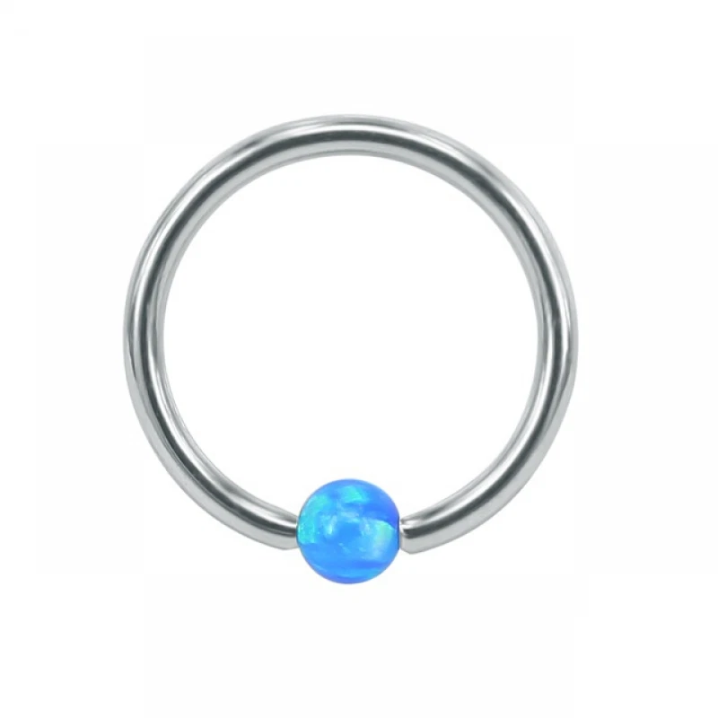 Anillos nariz ópalo 16G acero inoxidable BCR tabique piercings hélice pendientes joyería Foto 4 de 4