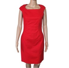 8 David Lawrence Dress pencil Orange NEW cap sleeve Cotton work corporate formal