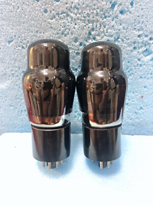 Brimar 6V6G Black Glass Bottom Solid Getter NOS Testing Tightly Matched Pair