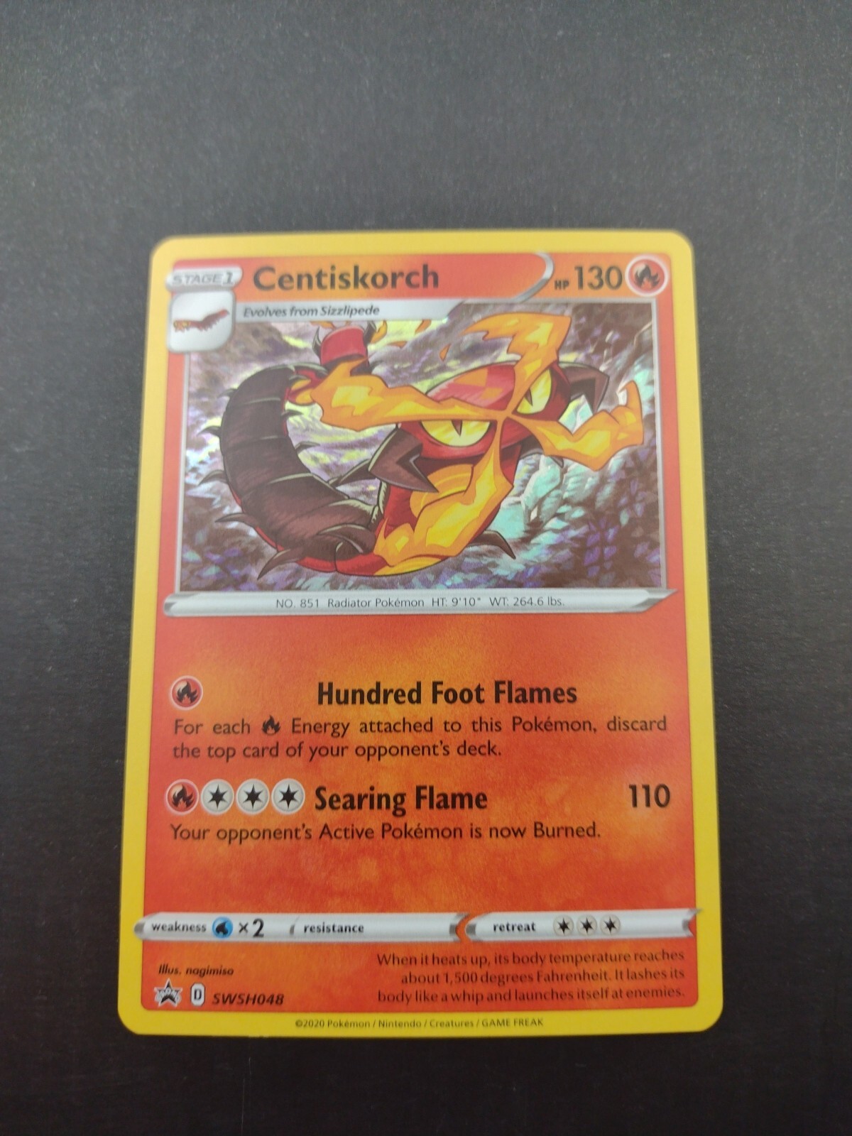 Pokemon Card Centiskorch SWSH048 Black Star Promo Near Mint 