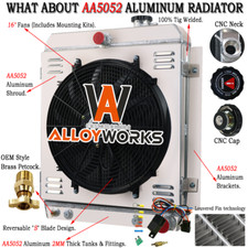 4 Row Radiatorshroud Fan For 1947-1954 48 49 52 Chevy Truck 3100 3600 3800 3900