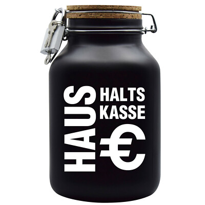 Spardose Geld Geschenk Ideen Haushalts Kasse Schwarz GRöße XXL 3 Liter 