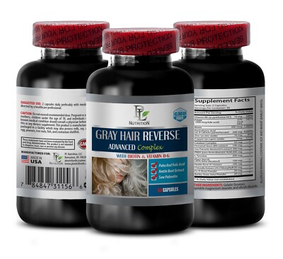 Reverse Gray Hair Pills for Stunning Results - GRAY HAIR REVERSE - 1Bot 60Caps