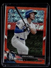 2018 BOWMAN CHROME ORANGE SHIMMER /25 1ST PROSPECT JEREN KENDALL DODGERS