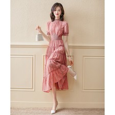 Autumn French Floral Dress Womens 2024 Autumn New Slim Fit Printed A-Line Dress