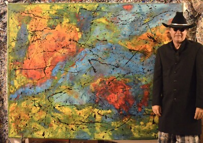 Pollock/Richter style￼ Professional Painting 81  X 62 (6ft 9in)Abstract Modern