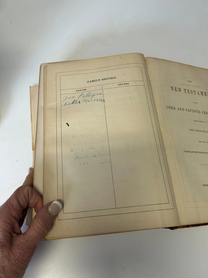 Biagi, Pellegine, and Kirk Families 1861 Bible- Great History! - Image 4 of 4