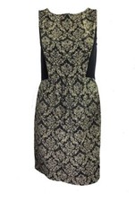 NWT Ann Taylor LOFT Black & Gold brocade stretch Women's Dress Size 2