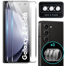 2 Pack Glass Screen Protector Camera Lens Protector For Samsung Galaxy Z Fold6