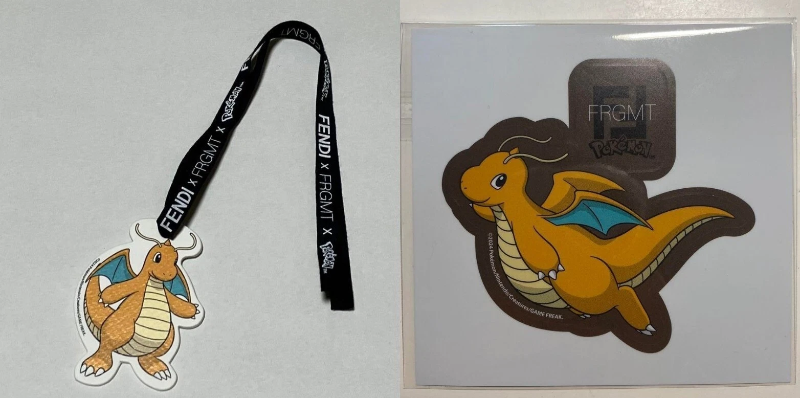 Set Ciondoli Adesivo Frammento Fendi Pokemon Dragonite Novità Raro