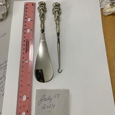 Victorian Sterling Handle Button hook And Shoehorn Set,unbranded
