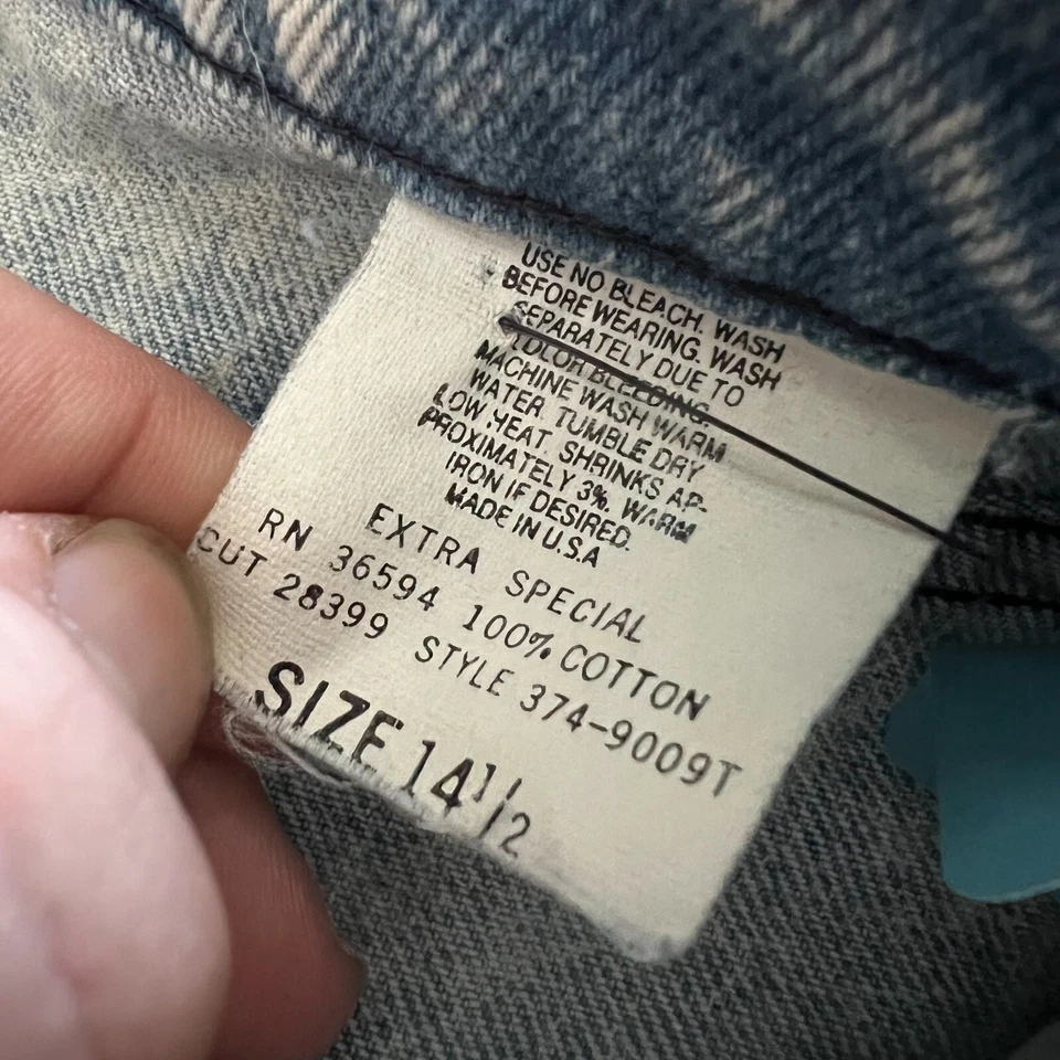 Vintage 90's Womens 14 1/2 Denim Cuffed Jean Shorts 80's Hip Hop - Image 2 of 3