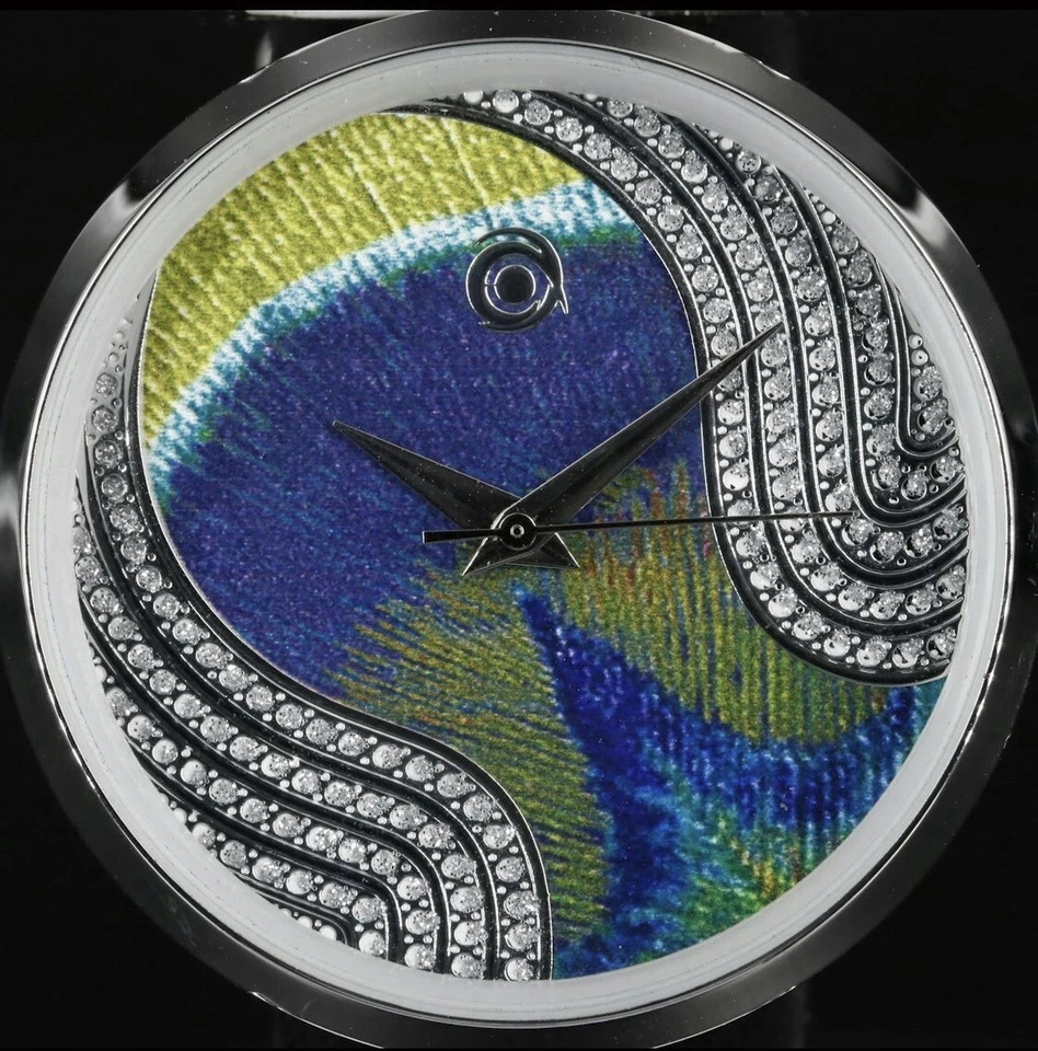 Magnicor Павлин наручные часы с кристаллами Swarovski белый ремешок - Изображение 3 из 4