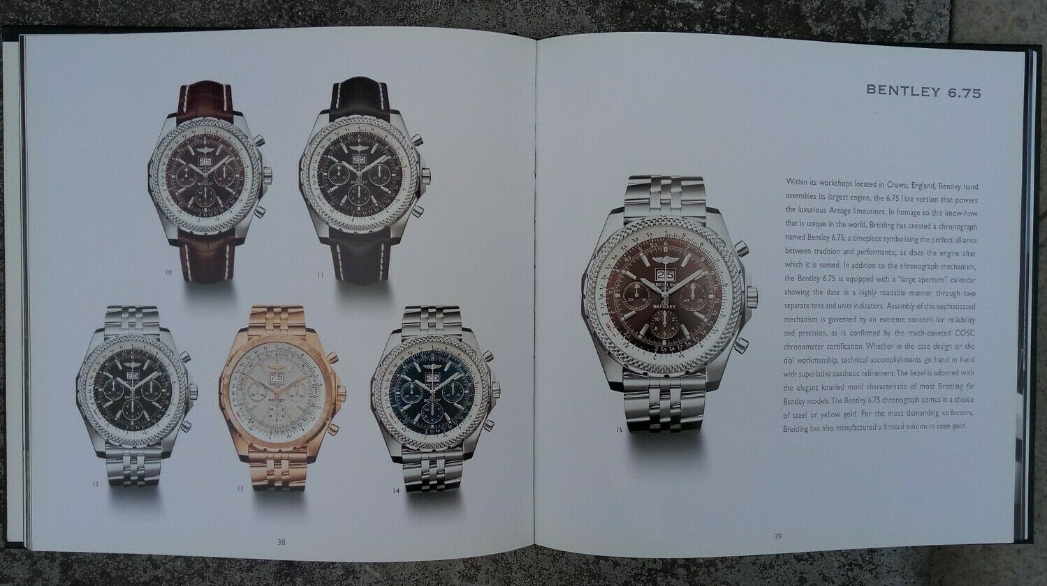 Vintage collection BREITLING for BENTLEY wrist watch lot catalogues