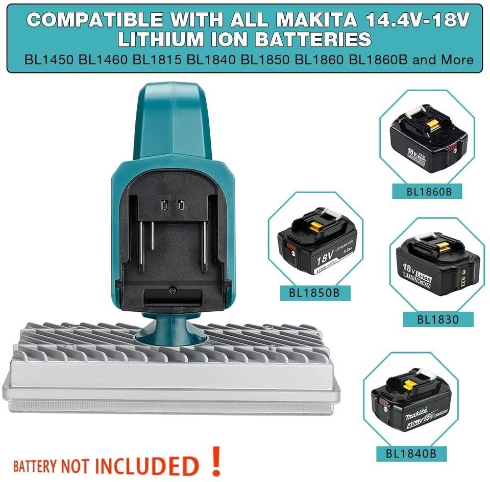 LED-Arbeitsblitzleuchte Taschenlampe Lampe für Makita 18V Li-ion Akku-Ladegerät - Bild 3 von 4