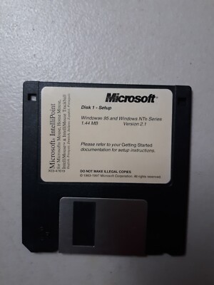 Microsoft IntelliPoint For the Mouse Setup 3.5'' Disk Windows PC MS Dos Computer