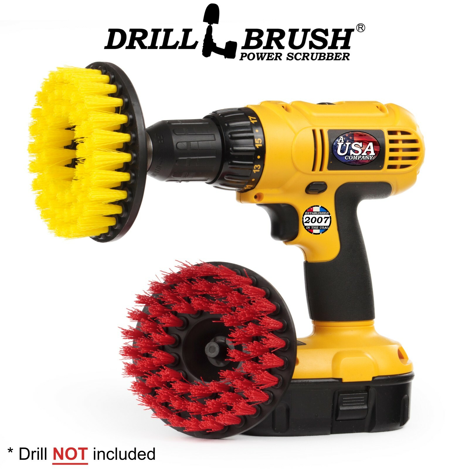 Drill Brush Drill Power Scrubbing Brushes -Clean Bathroom Surfaces -Patio, Deck