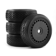 Front & Rear 17mm Hex Wheels & TIRES for Arrma Losi HPI Ofna 1/8 Buggy Black