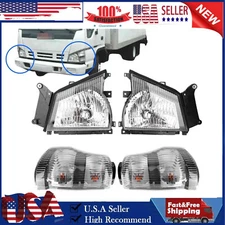 4Pcs For 2004-2007 Isuzu NPR NQR /2005-07 GMC W4500 Headlight & Corner Light