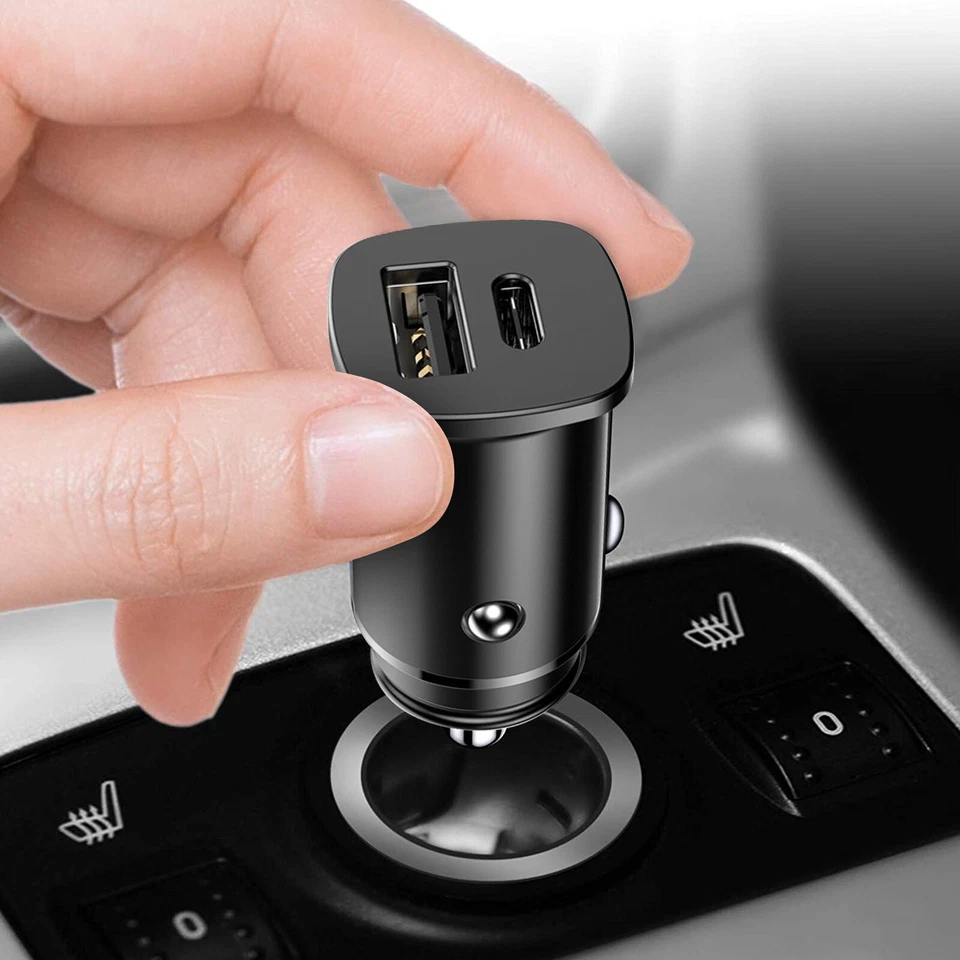Car Charger Cigarette Lighter 5A Load Fast USB/ USB Type C Black - Baseus - Image 3 of 4