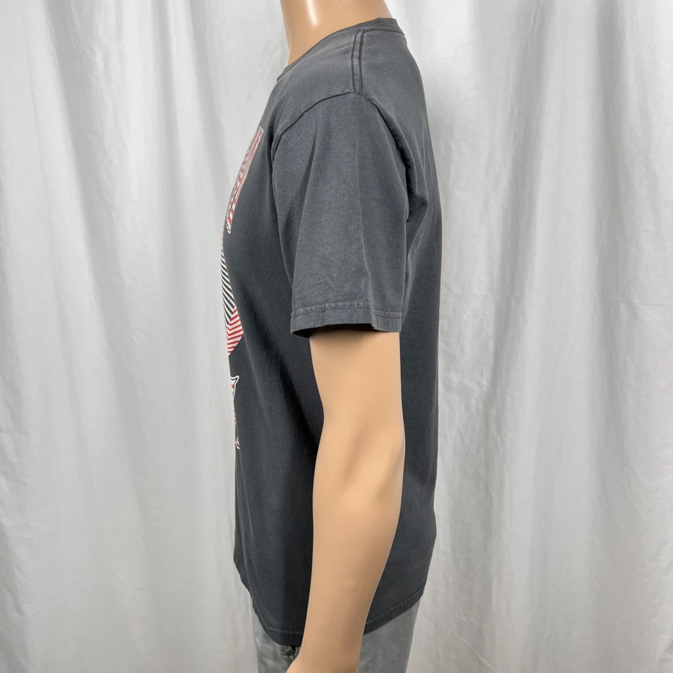 Volcom Men's Medium Gray/Red Abstract Striped Stone Logo Short Sleeve T-Shirt - Image 3 of 4